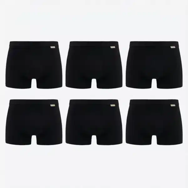 Mix Klasycznych Bokserek | CZARNE - 6 SZTUK