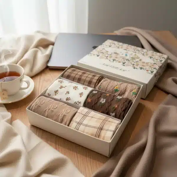 Damskie Pudełko Prezentowe | BRĄZOWE – 6 PAR