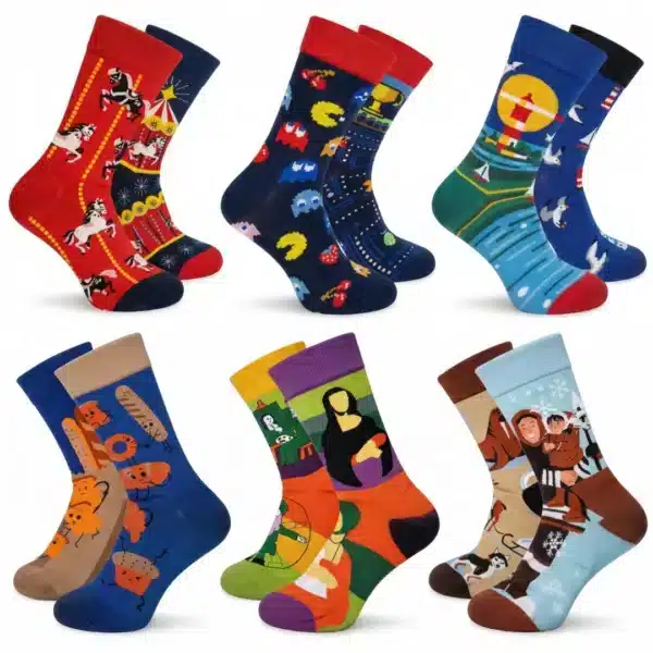 Artystyczne Skarpety Nie do Pary | 6 PAR