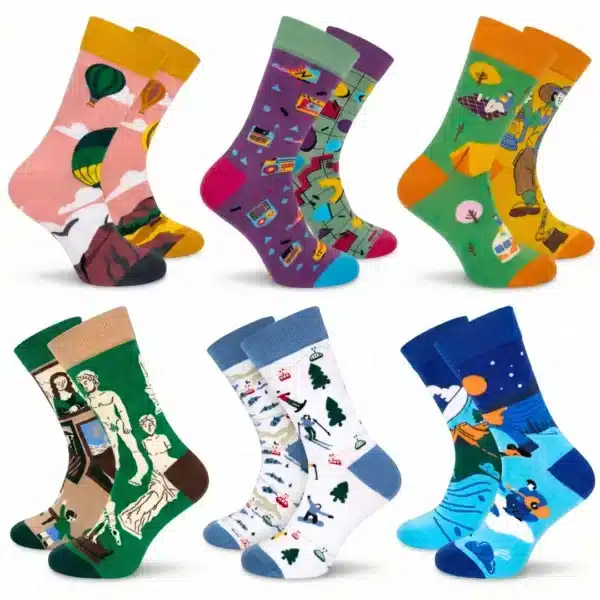 Podróżnicze Skarpety Nie do Pary | 6 PAR