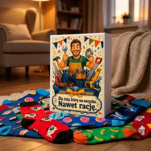 Tata Box dla taty z napisem Dla taty, który ma wszystko. Nawet rację