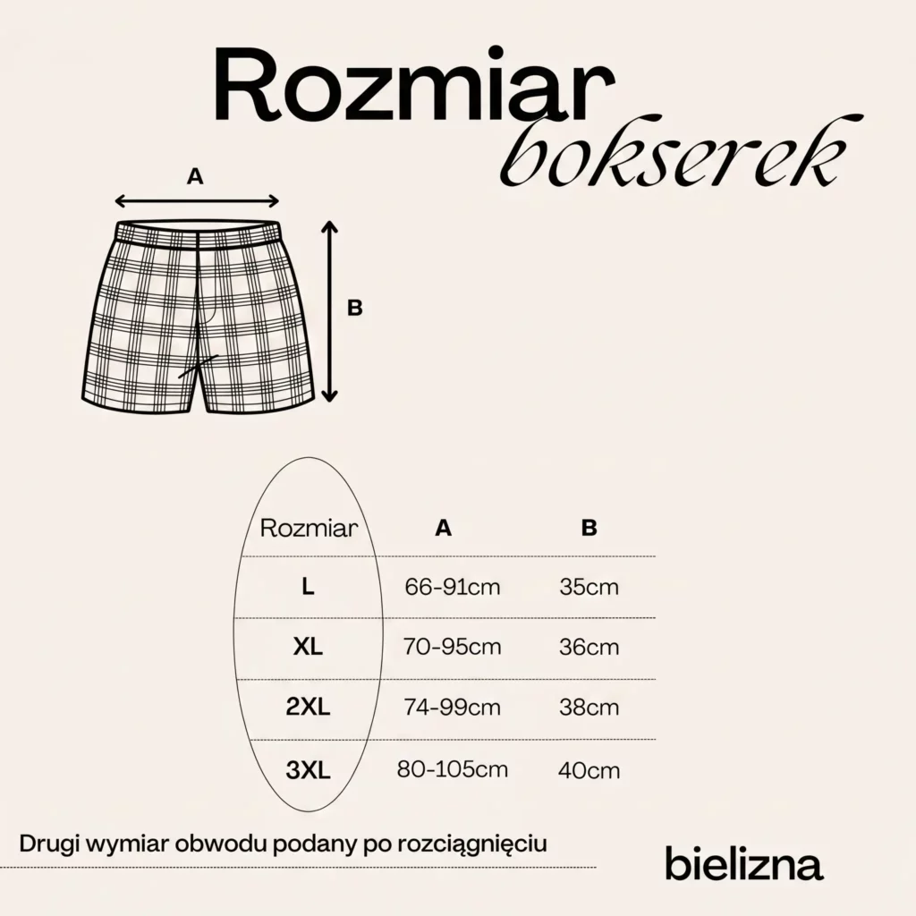 Rozmiarówka luźnych bokserek