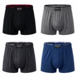 Mix czterech bambusowych bokserek męskich PLUS SIZE 4XL-7XL na białym tle