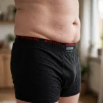 Czarne bambusowe bokserki PLUS SIZE na męskiej sylwetce