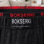 Detal gumy i metki bambusowych bokserek męskich